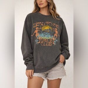 Nectar Clothing “Dead To Me Girls Club” Gray Sweatshirt